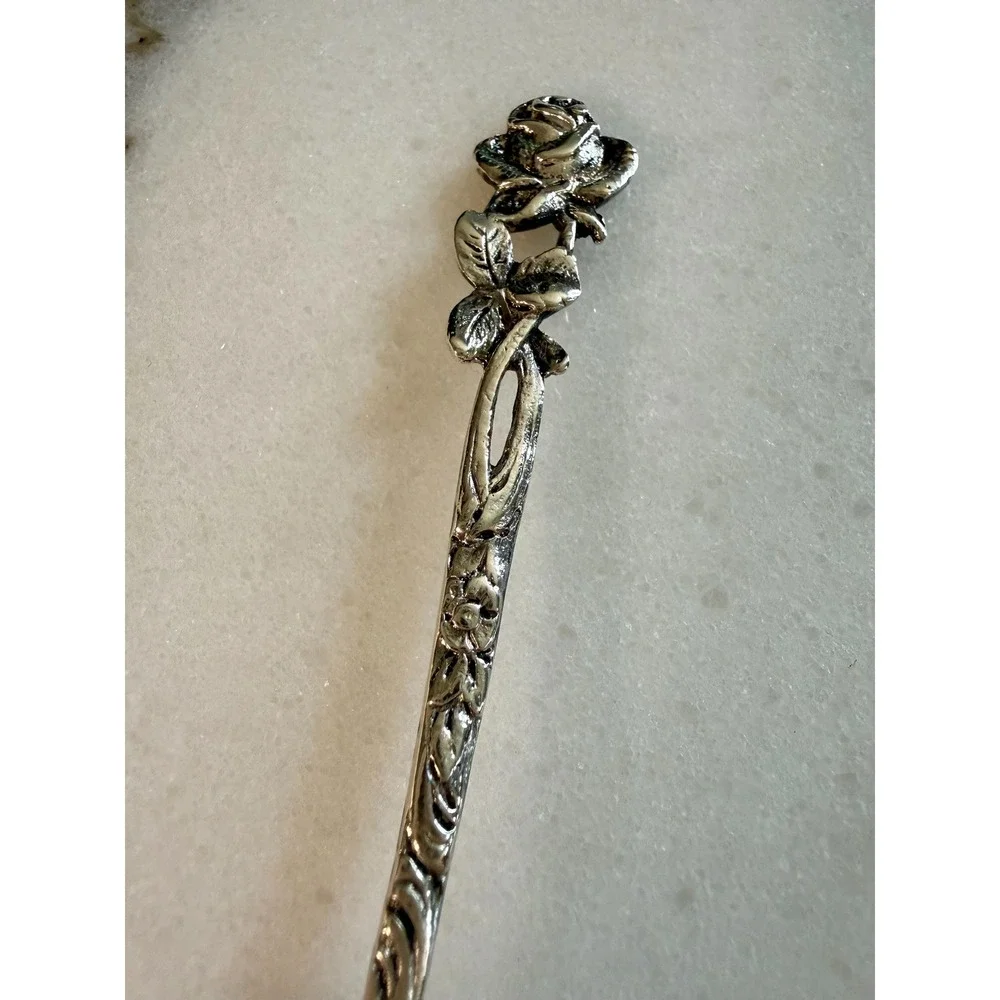 Vintage 800 Silver Hildesheimer Rose Spoon • German Floral Tea Spoon
